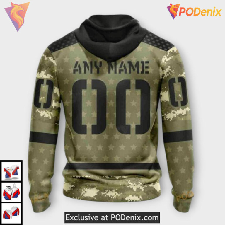 Camo Military Appreciation Style Retro Carolina Hurricanes Hoodie Sweatshirt - 2