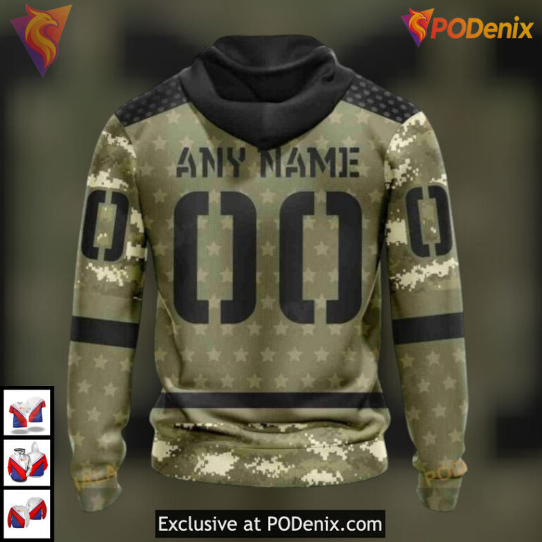 Camo Military Appreciation Tribute Arizona Coyotes Hoodie 3D Custom Apparel - 2
