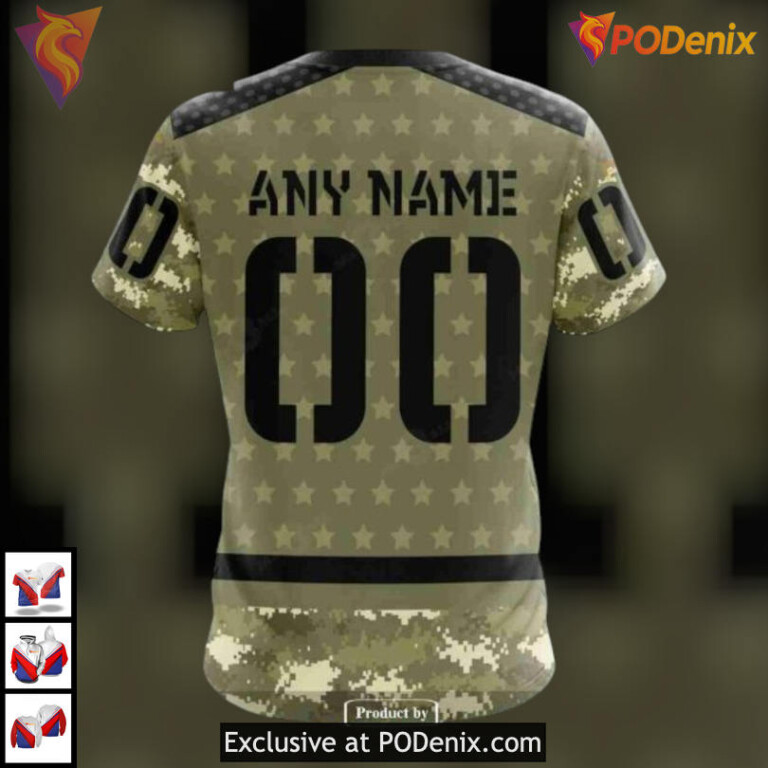 Camo Military Appreciation Tribute Arizona Coyotes Hoodie 3D Custom Apparel - 4