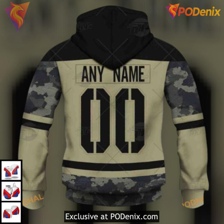 Camo Military Appreciation Tribute Arizona Coyotes Mens Hoodie Custom Apparel - 3