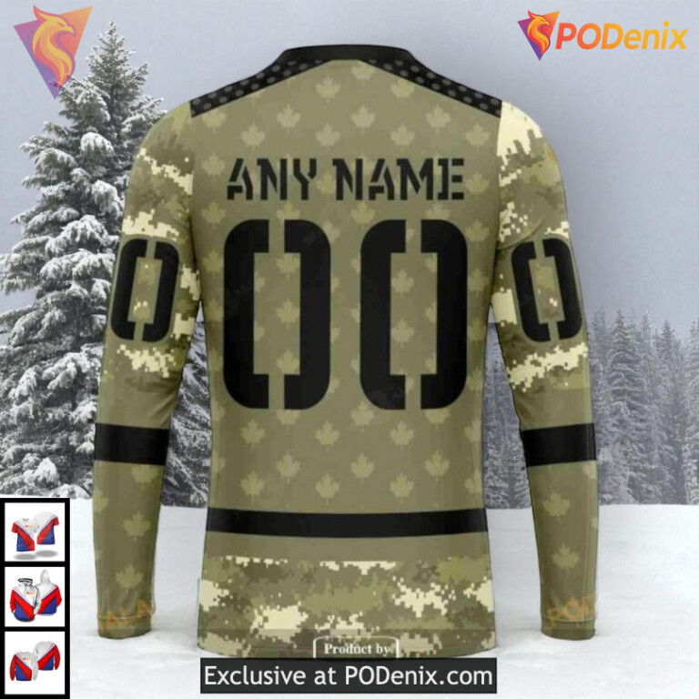 Camo Military Appreciation Tribute NHL Montreal Canadiens Winter Hoodie 3D - 4