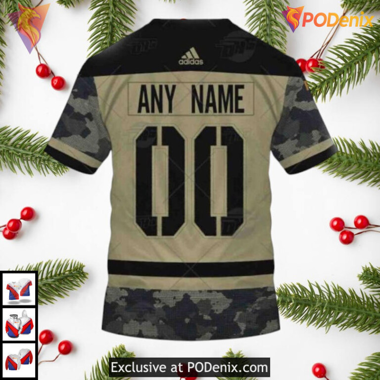 Camo Military Practice Jersey NHL Ottawa Senators Unisex Hoodie 3D - 1