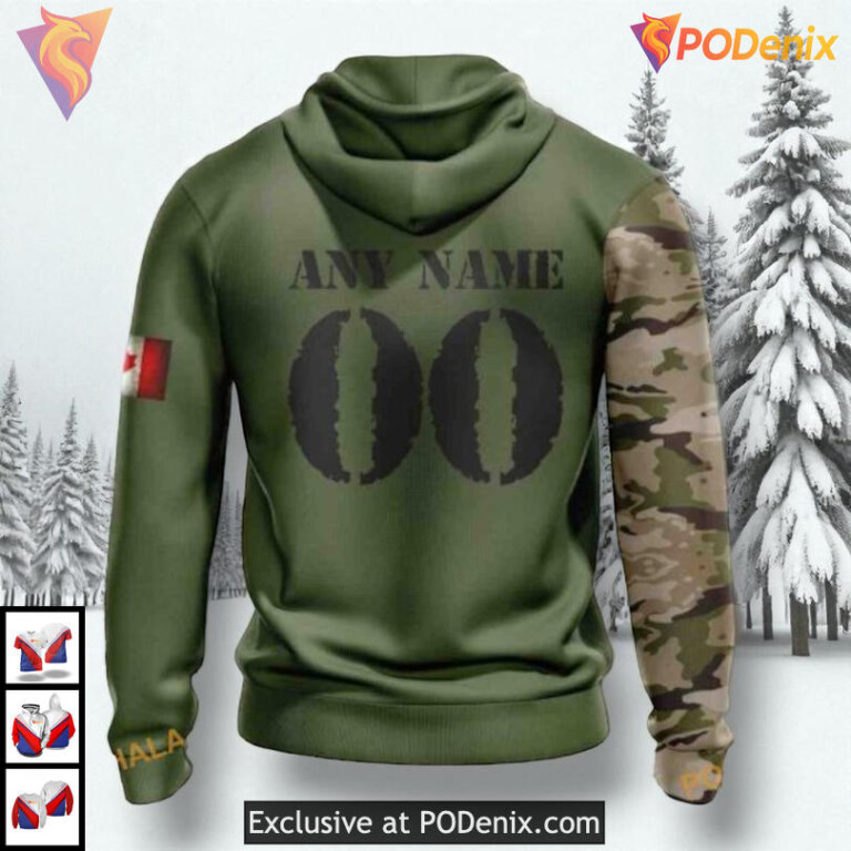 Camo Skull Artwork Name Number Edition NHL Montreal Canadiens All Over Print Hoodie - 1