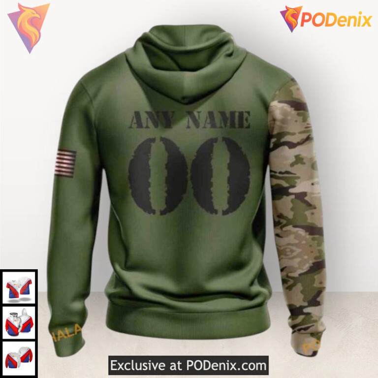 Camo Skull Artwork Name Number Nashville Predators Zip Up Hoodie Custom Design - 1