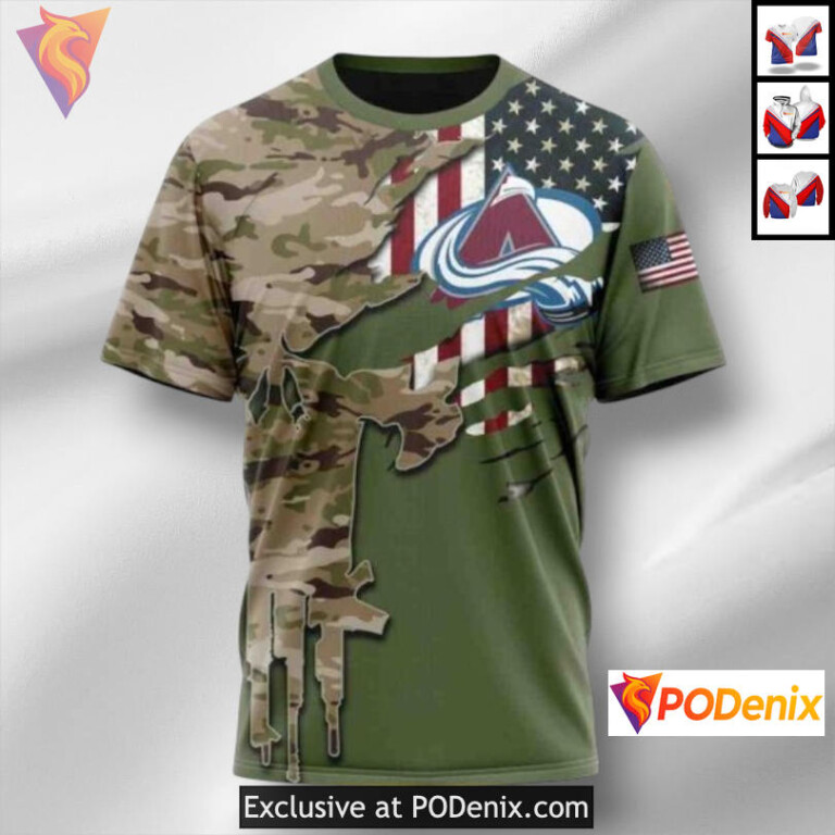 Camo Skull Name Number Design Colorado Avalanche Fan Hoodie Custom 3D - 2