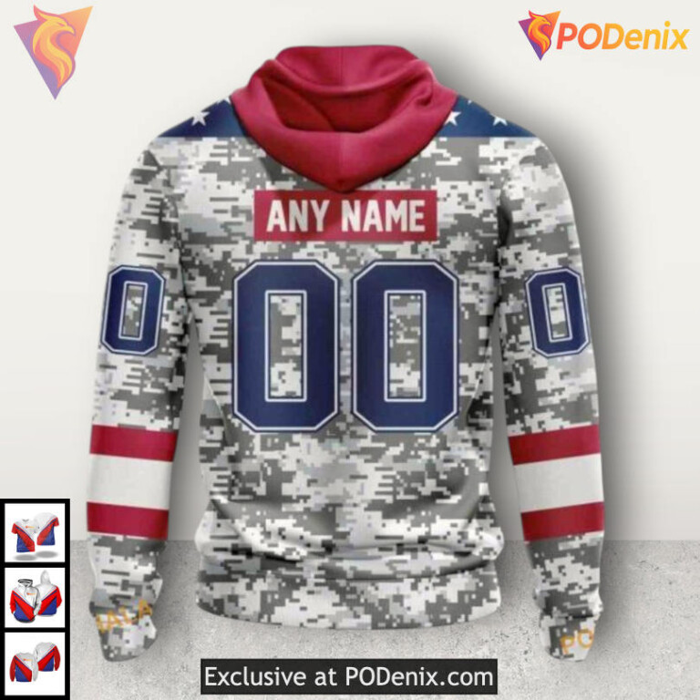 Camo Veterans Day Tribute NHL Seattle Kraken Youth Hoodie 3D - 1