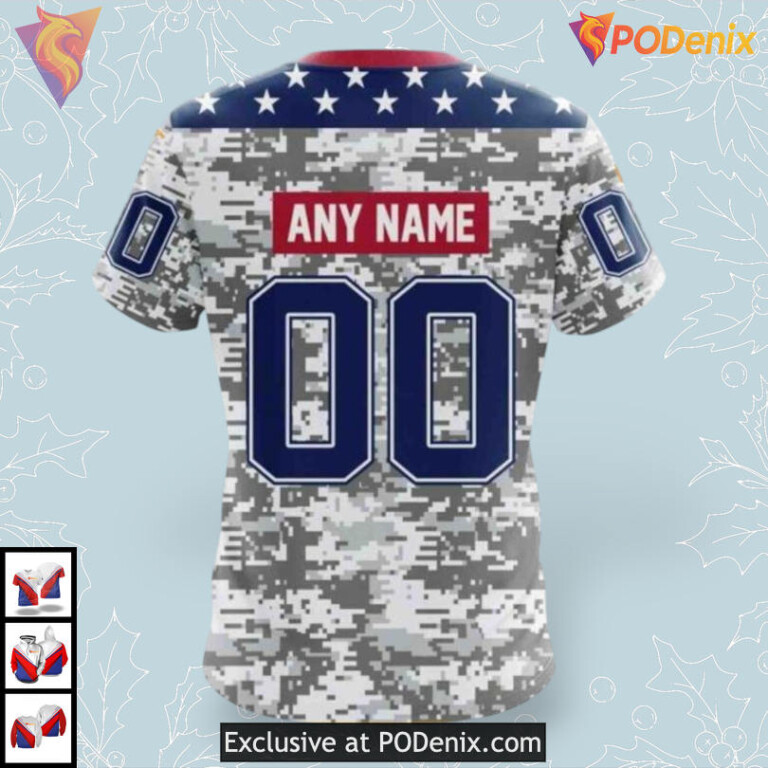 Camo Veterans Day Tribute NHL Seattle Kraken Youth Hoodie 3D - 2