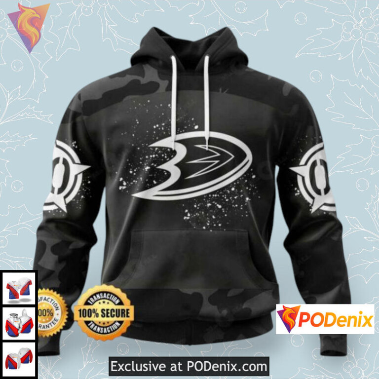 Camo Veterans Tribute Anaheim Ducks All Over Print Hoodie For Fans Gift Gear