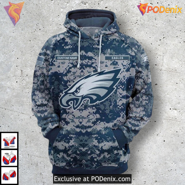 Camouflage Pattern Concept Youth Philadelphia Eagles Hoodie Custom Fan Gift 3D