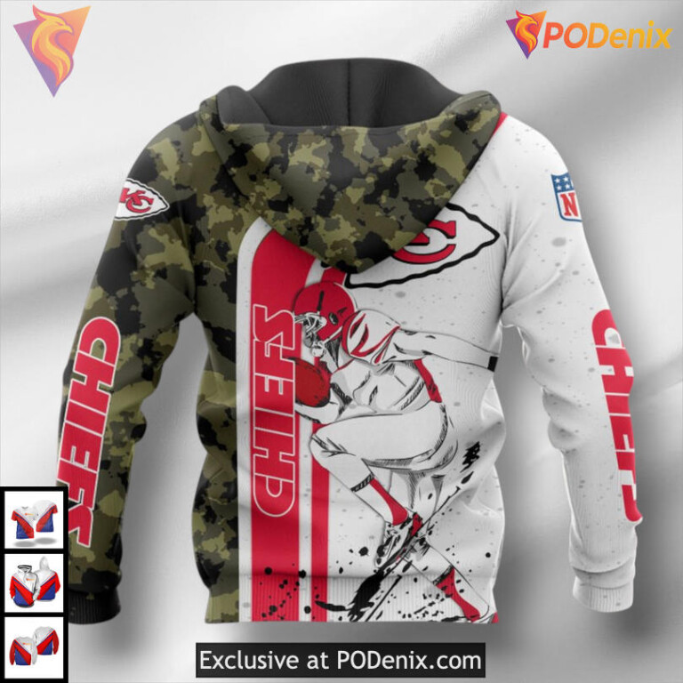 Camouflage Player Edition Youth Kansas City Chiefs Hoodie, Football Fan Gear - 1