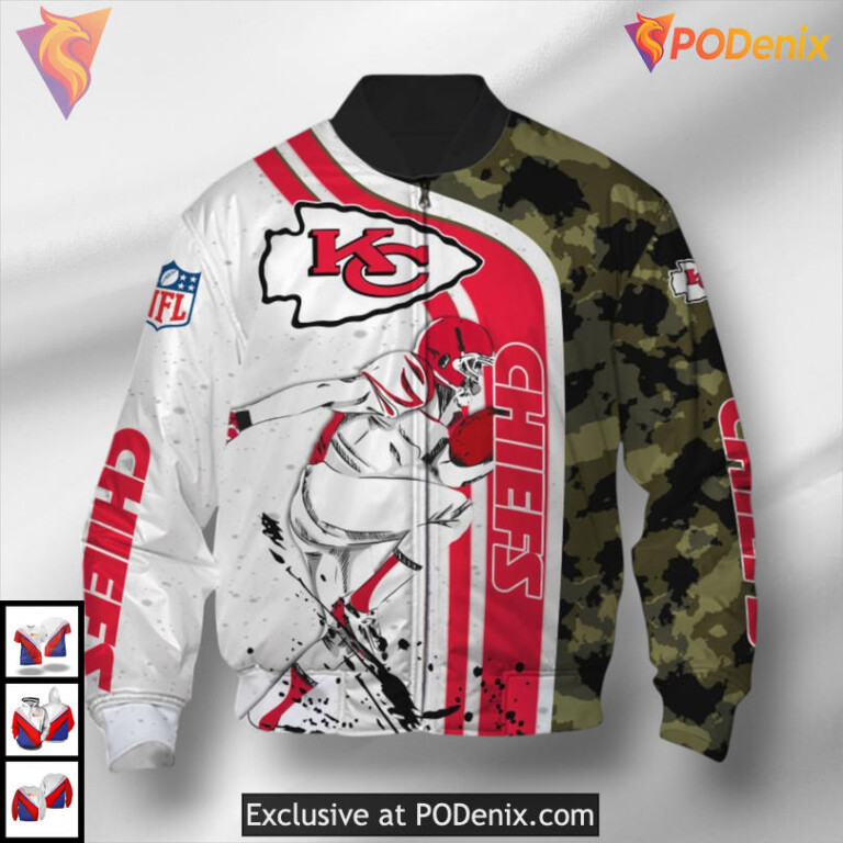 Camouflage Player Edition Youth Kansas City Chiefs Hoodie, Football Fan Gear - 3