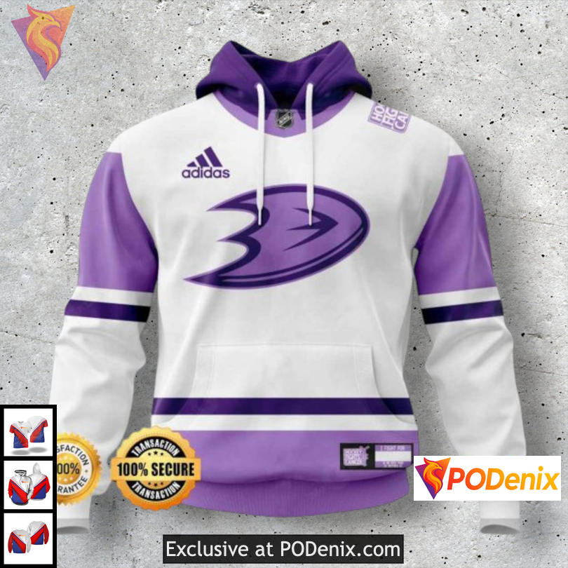 Cancer Awareness Tribute Anaheim Ducks Hoodie With Hockey Logo Lavender Edition