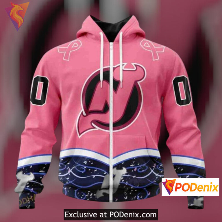 Cancer Awareness Tribute Personalized New Jersey Devils Hoodie Unique Gear - 1