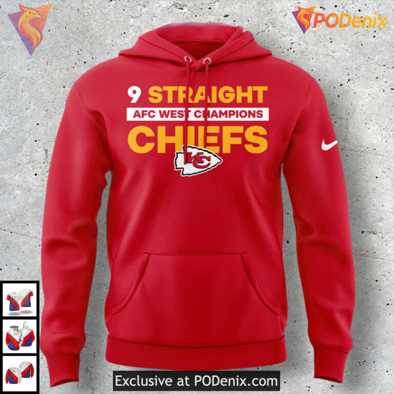 Celebrate 9th Division Title Kansas City Chiefs Hoodies For Men Playoff Gear - 1