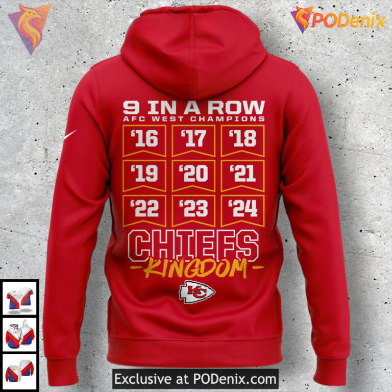 Celebrate 9th Division Title Kansas City Chiefs Hoodies For Men Playoff Gear - 2