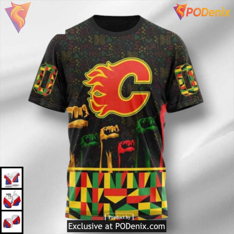Celebrate Black History Month Custom Calgary Flames Winter Hoodie 3D Apparel - 2