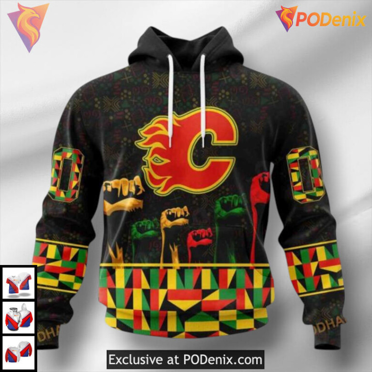 Celebrate Black History Month Custom Calgary Flames Winter Hoodie 3D Apparel - 3