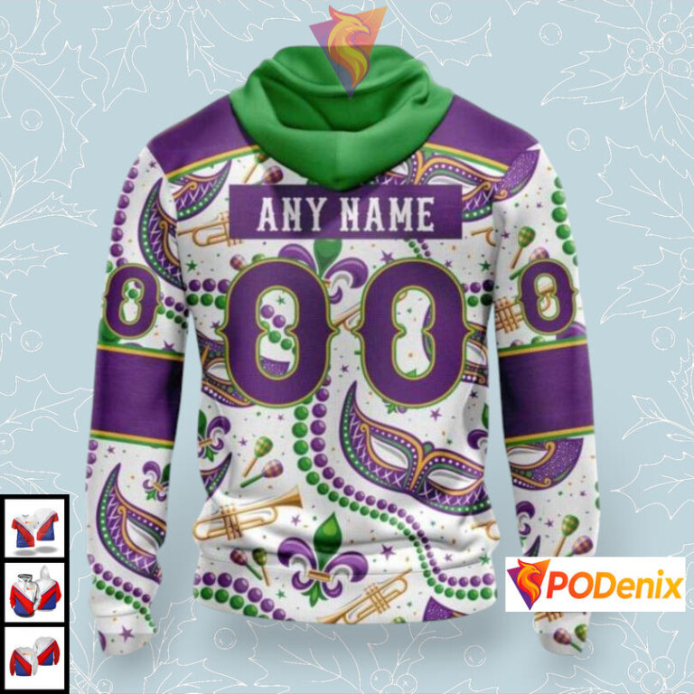 Celebrate Mardi Gras in Style with Pittsburgh Penguins Hoodie Custom NHL Apparel - 1