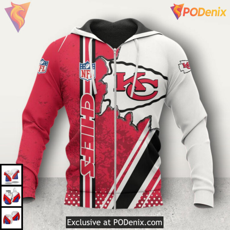 Chiefs Pride Design Kansas City Chief Hoodie, Limited Edition Zip Up Apparel - 2