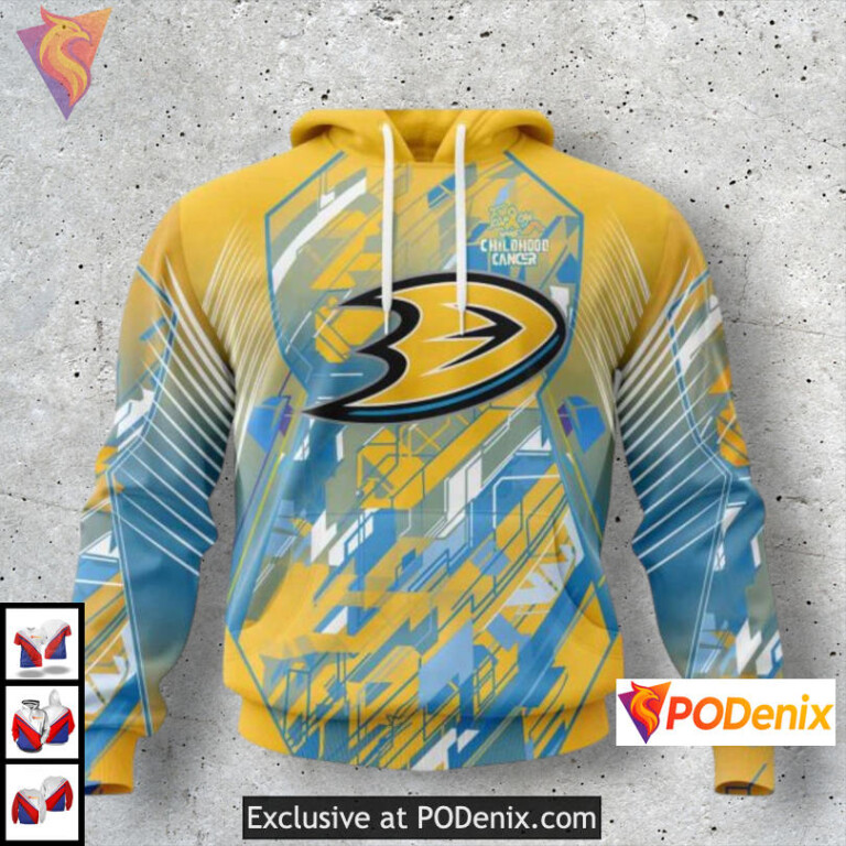 Childhood Cancer Awareness Anaheim Ducks Pullover Hoodie Support Edition