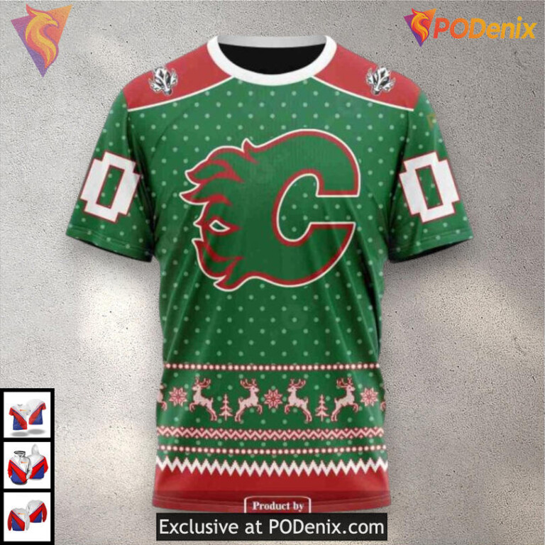 Christmas Apparel Collection Calgary Flames Graphic Hoodie 3D Holiday Style - 3