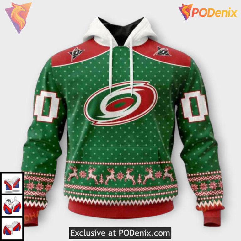 Christmas Apparel Festive Style Carolina Hurricanes Pullover Hoodie Sweatshirt