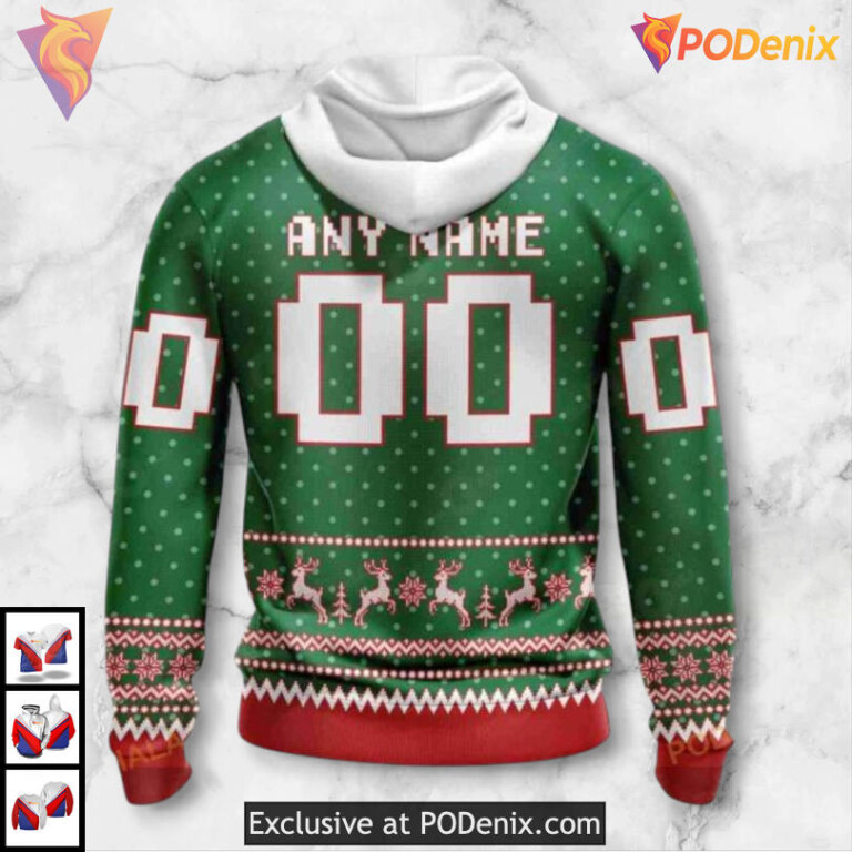 Christmas Apparel Festive Style Carolina Hurricanes Pullover Hoodie Sweatshirt - 2