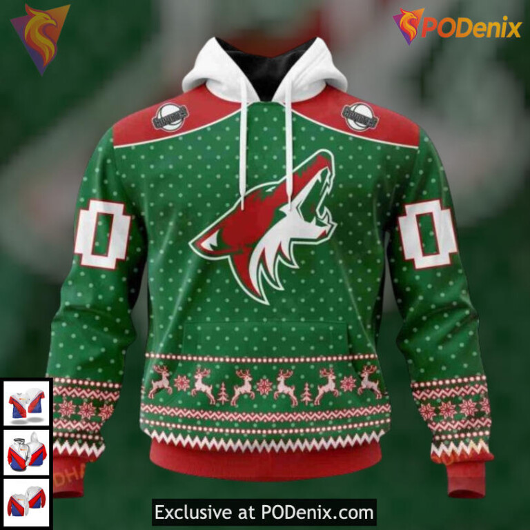 Christmas Apparel Holiday Edition Arizona Coyotes All Over Print Hoodie 3D