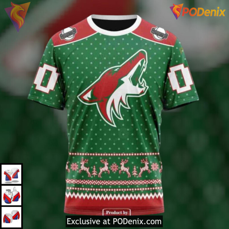 Christmas Apparel Holiday Edition Arizona Coyotes All Over Print Hoodie 3D - 3