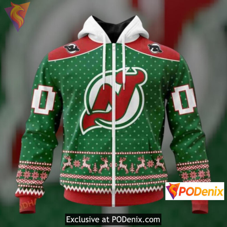 Christmas Apparel Style New Jersey Devils Kids Hoodie Custom Sweatshirt 3D - 1