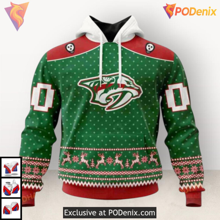 Christmas Apparel Tribute Custom Nashville Predators Youth Hoodie Sweatshirt 3D