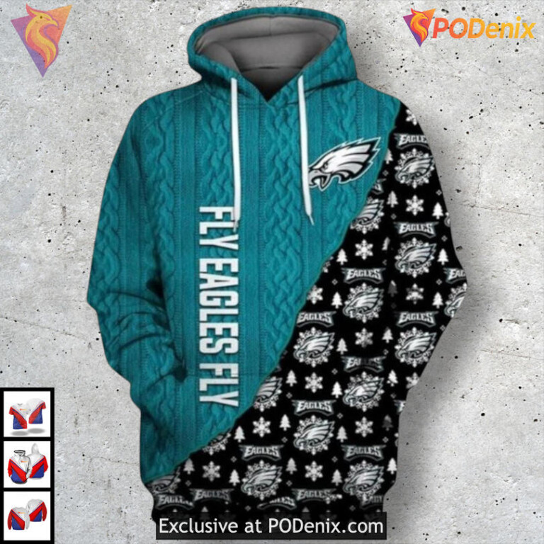 Christmas Celebration Edition Philadelphia Eagles Green Hoodie Festive Print