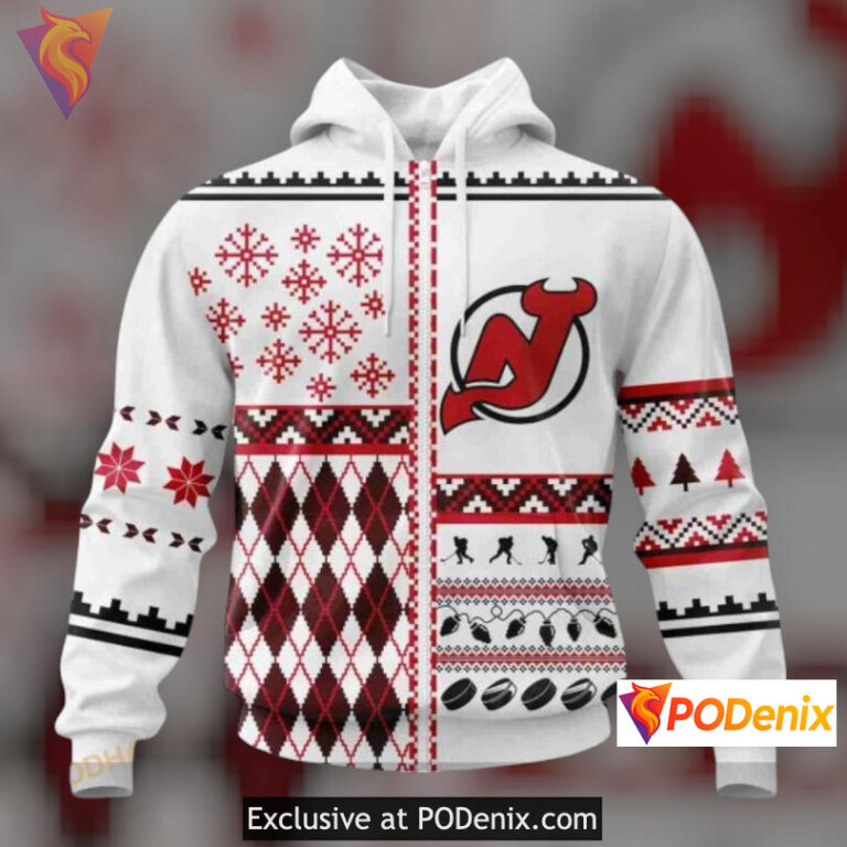Christmas Celebration New Jersey Devils 3D Hoodie Unisex Festive Edition - 1