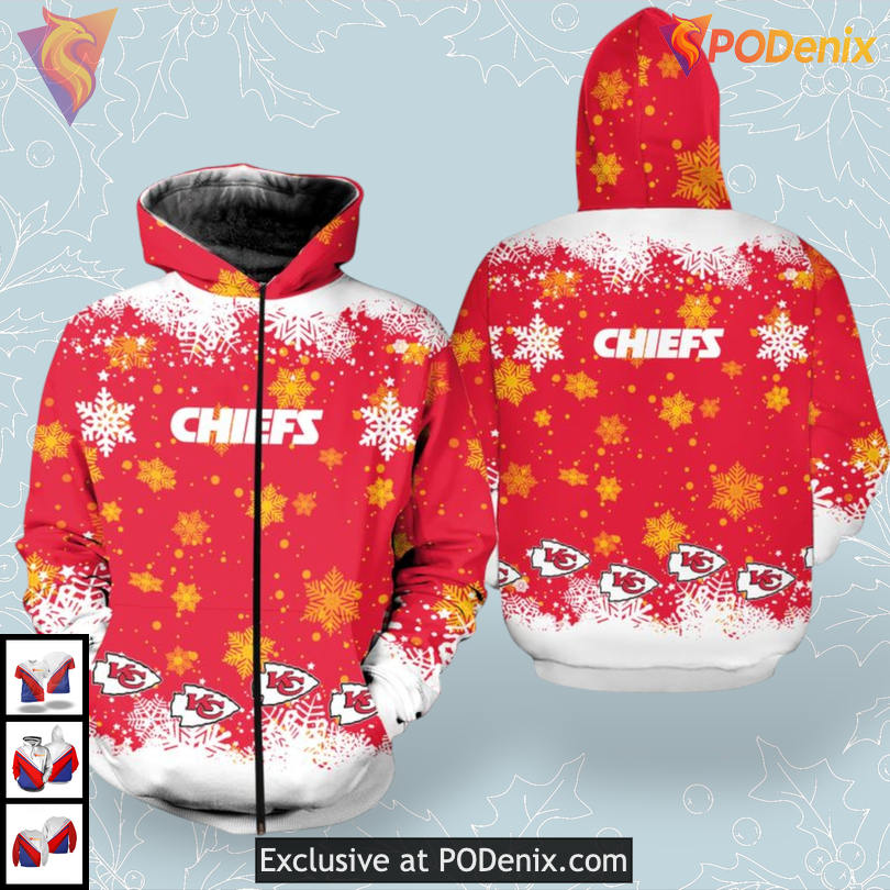 Christmas Edition Kansas City Chiefs Hoodies For Men Winter Fan Apparel Christmas Edition Kansas City Chiefs Hoodies For Men Winter Fan Apparel