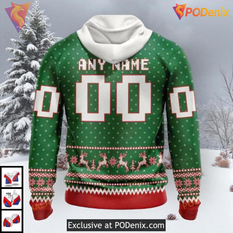Christmas Family Apparel Collection NHL Montreal Canadiens Womens Hoodie 3D - 2