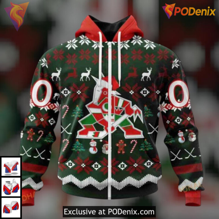 Christmas Family Celebration Arizona Coyotes Unisex Hoodie Men Women 3D - 1