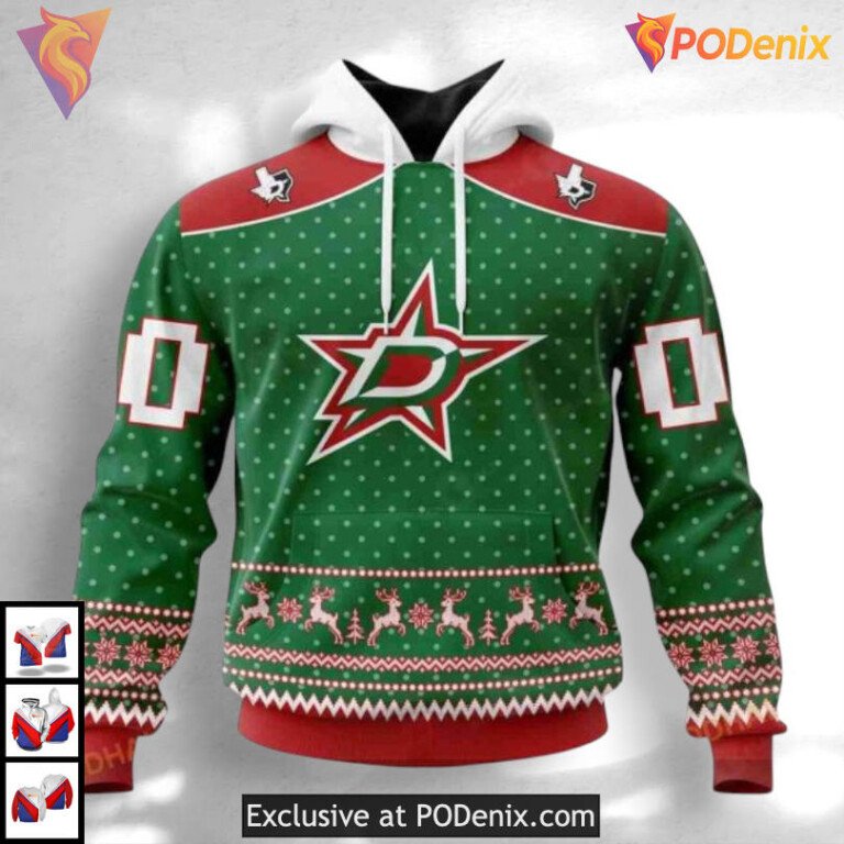Christmas Festive Apparel Dallas Stars Pullover Hoodie Sweatshirt 3D