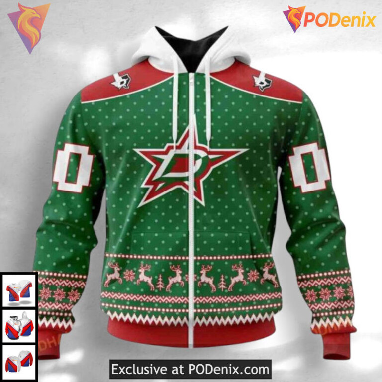 Christmas Festive Apparel Dallas Stars Pullover Hoodie Sweatshirt 3D - 1