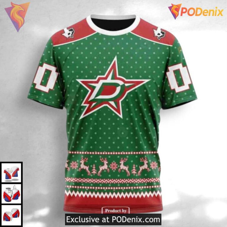 Christmas Festive Apparel Dallas Stars Pullover Hoodie Sweatshirt 3D - 3