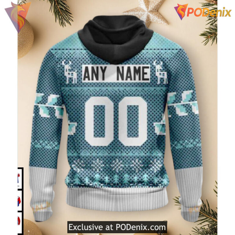 Christmas Holiday Season Family Edition Vintage Seattle Kraken Hoodie 3D - 1