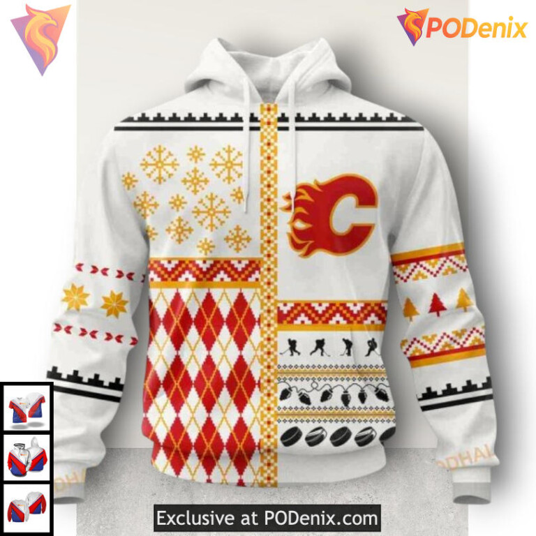 Christmas Is Coming Custom Calgary Flames Sweatshirt Hoodie 3D Edition