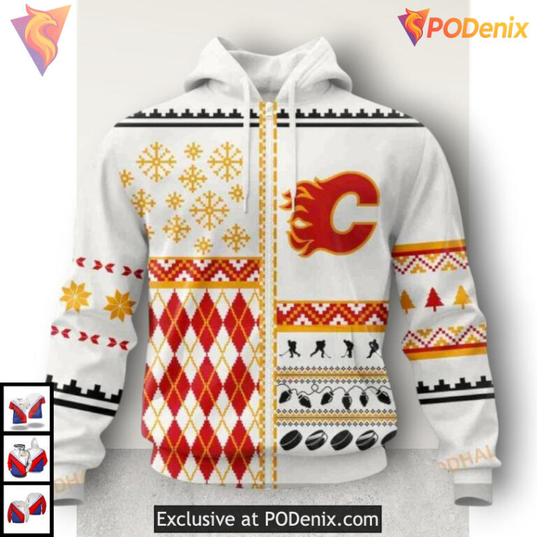 Christmas Is Coming Custom Calgary Flames Sweatshirt Hoodie 3D Edition - 1