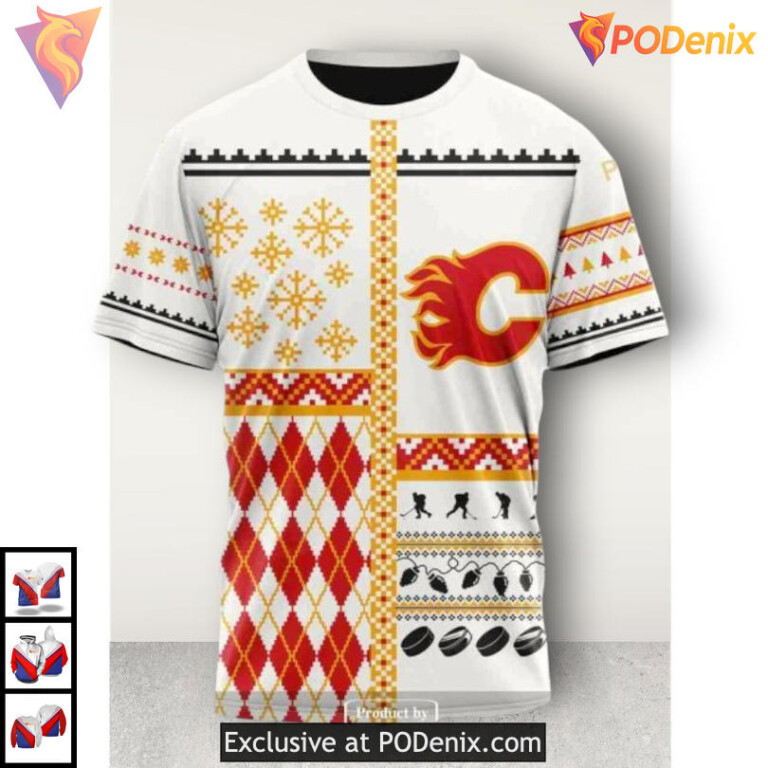 Christmas Is Coming Custom Calgary Flames Sweatshirt Hoodie 3D Edition - 3