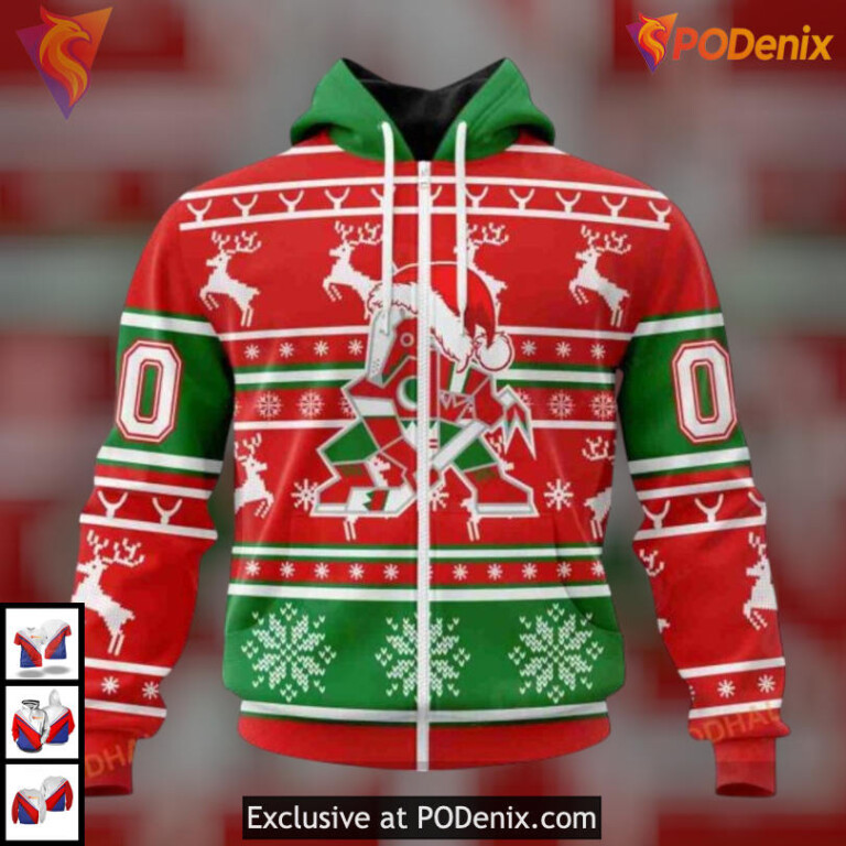 Christmas Is Coming Edition Arizona Coyotes Personalized 3D Hoodie Apparel - 1