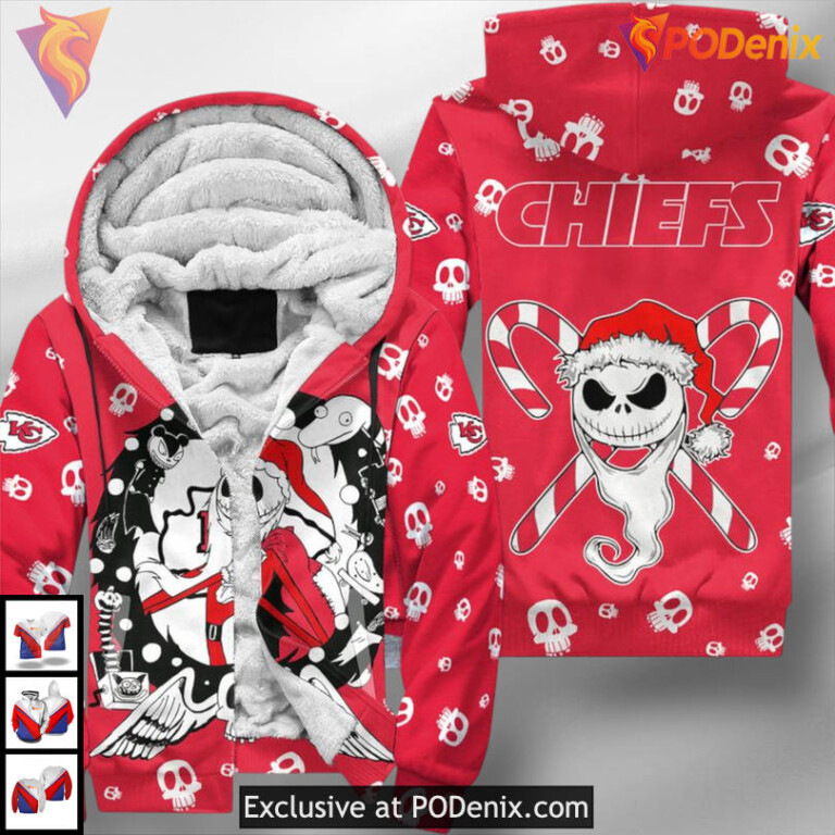 Christmas Jack Skellington Kansas City Chiefs Hoodie 3D, Holiday Fan Apparel - 2