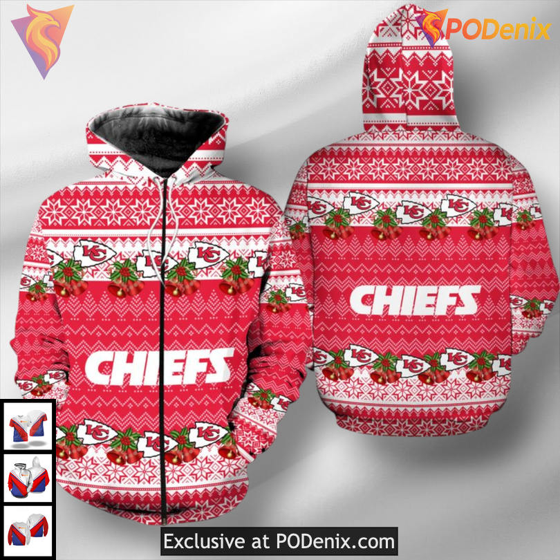 Christmas Limited Edition Personalized Kansas City Chiefs Hoodie Zip Up 3D Christmas Limited Edition Personalized Kansas City Chiefs Hoodie Zip Up 3D