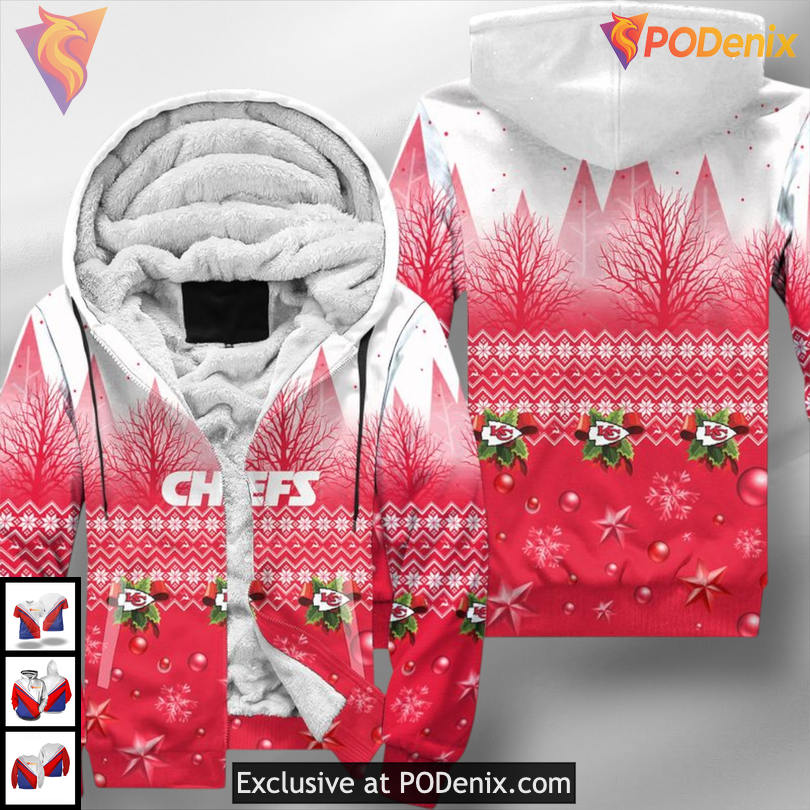 Christmas Pattern Custom Kansas City Chiefs Mens Hoodie, 3D Zip Up Holiday Christmas Pattern Custom Kansas City Chiefs Mens Hoodie, 3D Zip Up Holiday