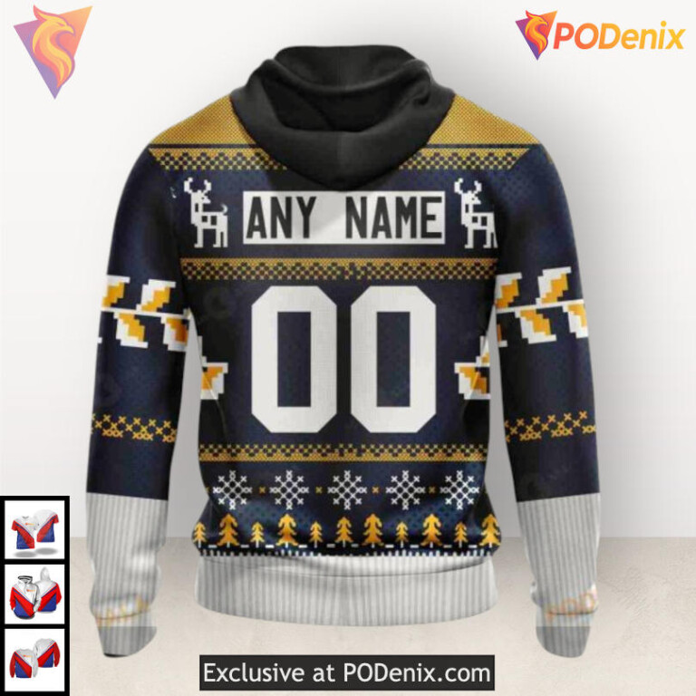 Christmas Season Celebration Custom Nashville Predators Kids Hoodie Sweatshirt - 2
