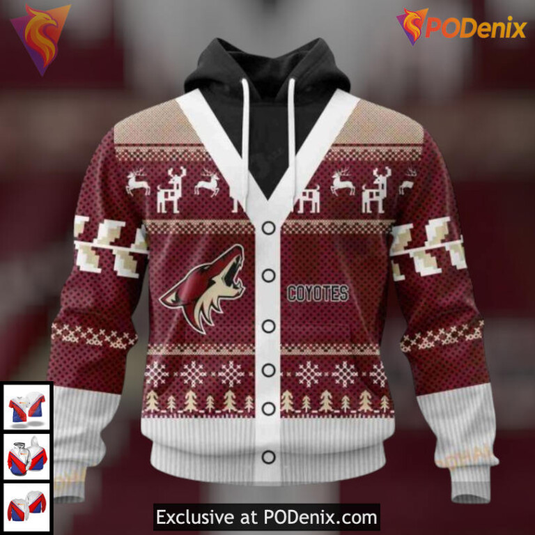 Christmas Season Celebration Custom Number Arizona Coyotes Hoodie Holiday Shirt