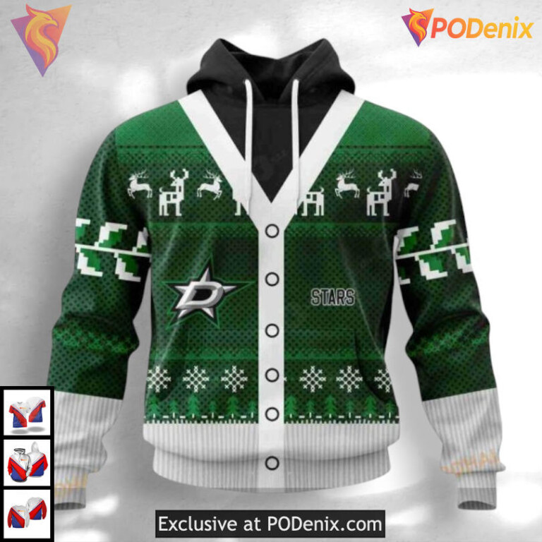 Christmas Season Celebration Dallas Stars Graphic Hoodie Custom 3D
